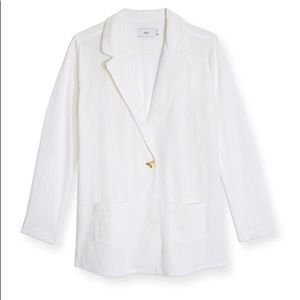 Beach Coverup Cotton Blazer In White Size Medium
